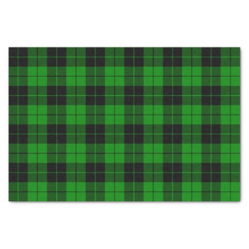 Plaid Pattern Black and Green Tissue Paper