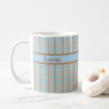Plaid pattern blue brown gray