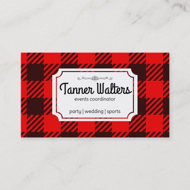Plaid Pattern Business Card (Front)