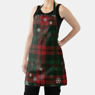 Plaid Pattern Christmas Holiday Apron