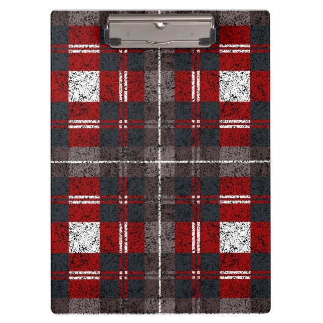 Plaid Pattern Clipboard | Checkered Design (Front)