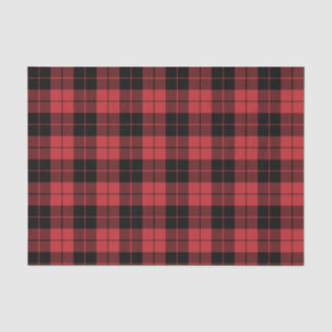 Plaid Pattern Dark Red and Black Tissue Paper