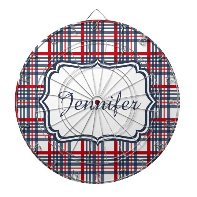Plaid pattern dart board (Front)