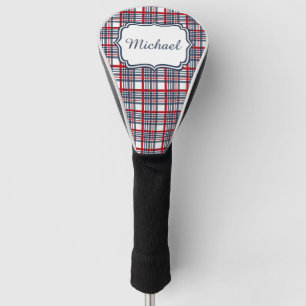 Plaid pattern golf head cover