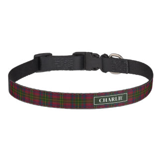 Plaid Pattern In Red, Blue And Green Colors Pet Collar