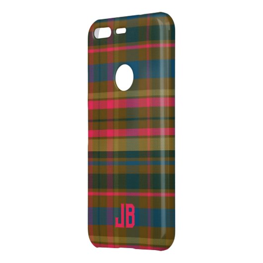 Plaid Pattern Monogram Uncommon Google Pixel Case (Back/Left)