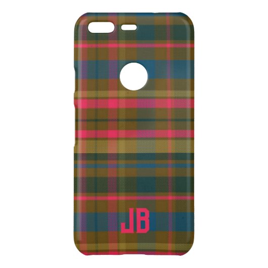 Plaid Pattern Monogram Uncommon Google Pixel Case (Back)