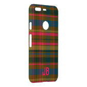 Plaid Pattern Monogram Uncommon Google Pixel Case (Back/Right)