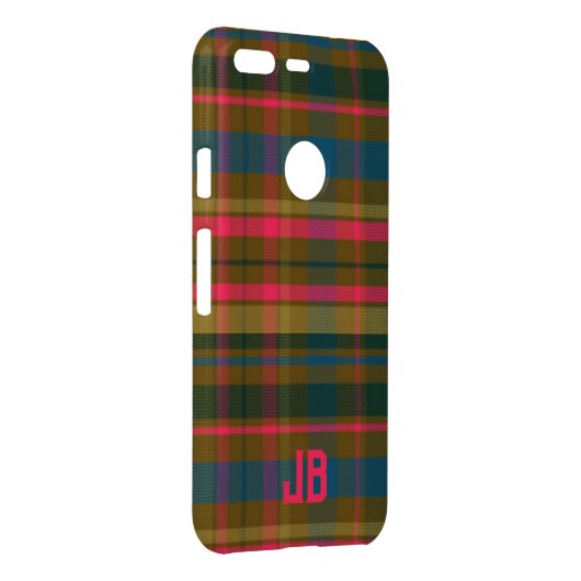 Plaid Pattern Monogram Uncommon Google Pixel Case (Back/Right)