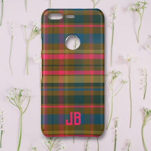 Plaid Pattern Monogram Uncommon Google Pixel Case