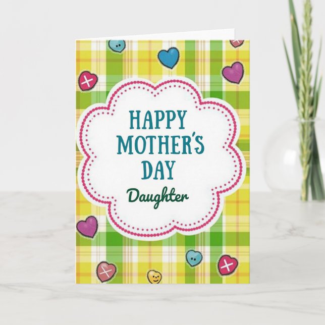 Plaid Pattern Mothers Day Card (Front)