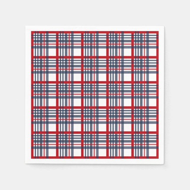 Plaid pattern paper napkins (Front)