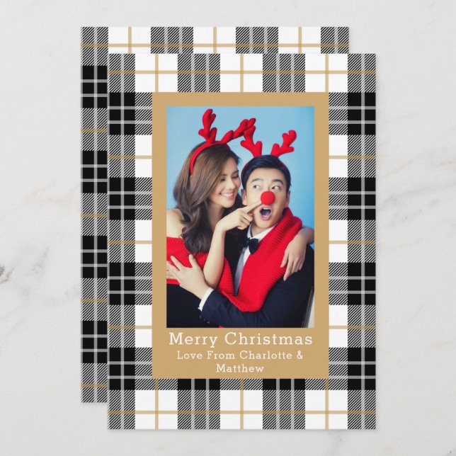 Plaid Pattern Photo Template Personalized (Front/Back)