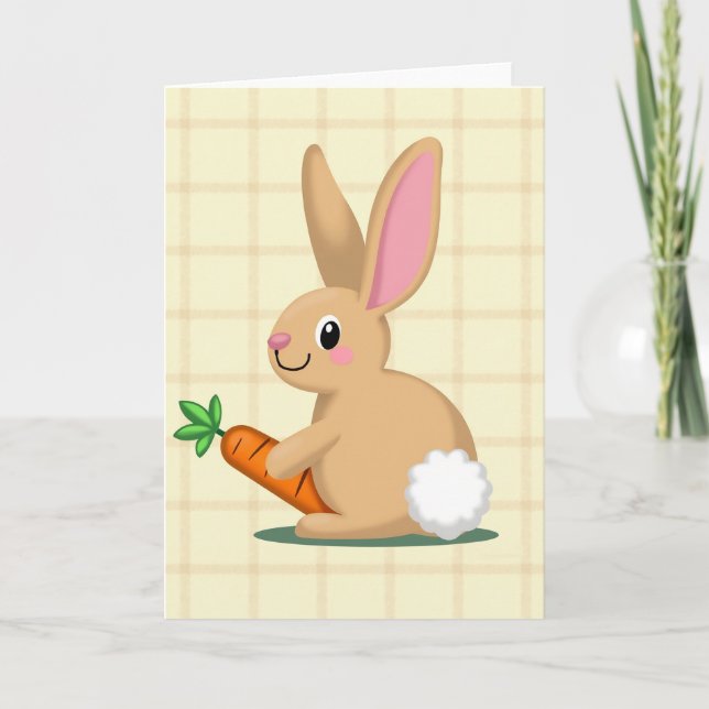 Plaid Pattern Rabbit Card (Front)