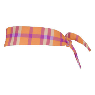 Plaid pattern tie headband