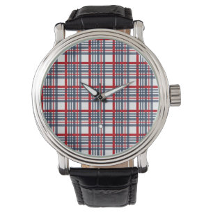 Plaid pattern watch