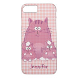 Plaid Patterns &amp; Cute Cats Family iPhone 8/7 Case