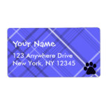 Plaid Paw Print Label