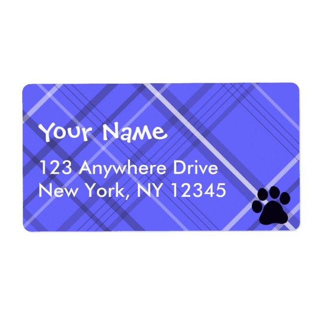 Plaid Paw Print Label (Front)