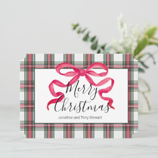 Plaid Personalized Merry Christmas Card