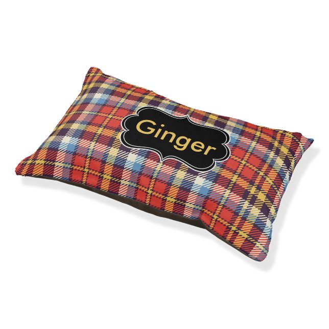 Plaid  - Personalized Pet Bed (Angled)
