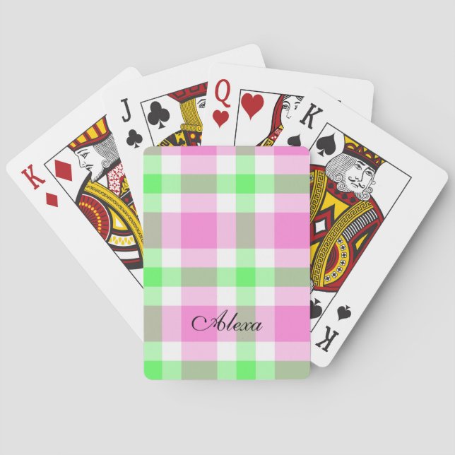 Plaid Personalized Poker Cards (Back)