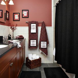 Plaid Personalized snowflake Bath Towel Set