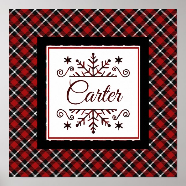 Plaid Personalized snowflake   Poster (Front)