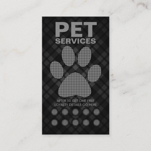 plaid pet paw punch card