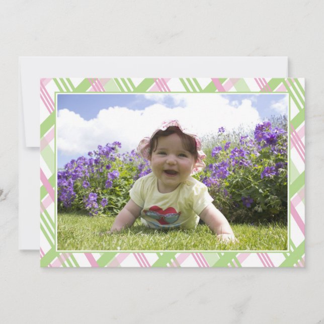 Plaid Photo Frame Invitation (Front)