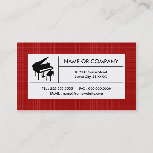 plaid piano business cards