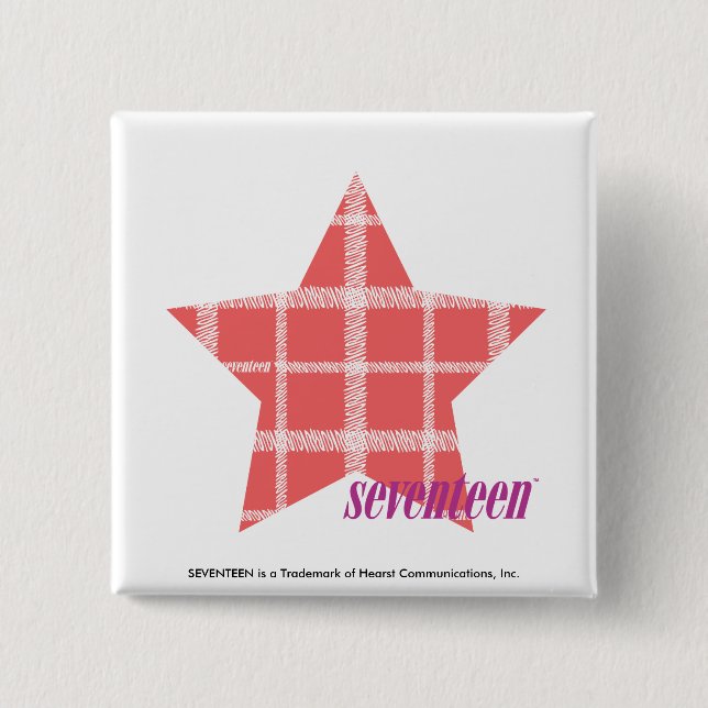 Plaid Pink 3 Pinback Button (Front)