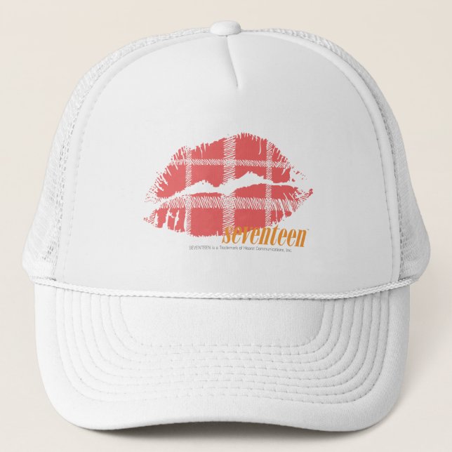 Plaid Pink Trucker Hat (Front)