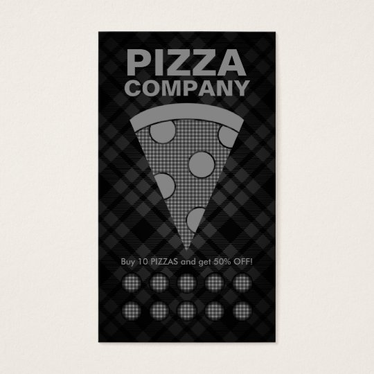 plaid pizza punch card Zazzle