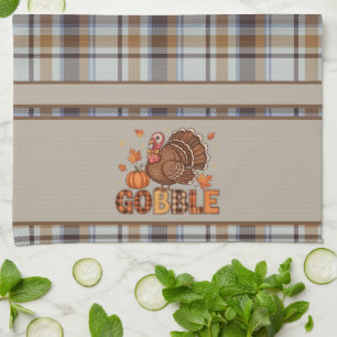 Plaid & Playful – Thanksgiving Turkey  Kitchen Towel