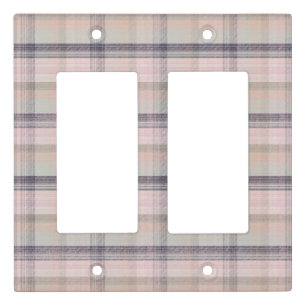 Plaid Plum, Grey, Pink  Light Switch Cover