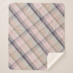 Plaid Plum, Grey, Pink,   Sherpa Blanket