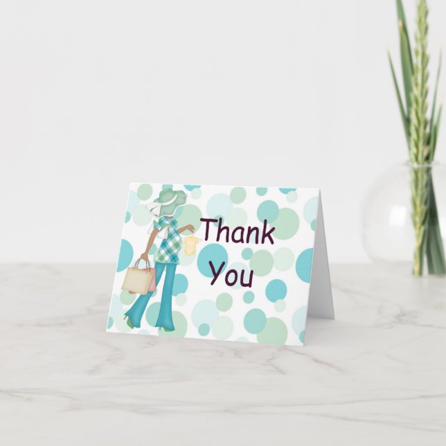 Plaid Polka Dot Thank You Notecard (AA) (Front)