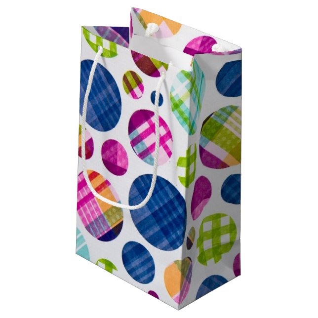 Plaid Polka Dots Small Gift Bag (Back Angled)