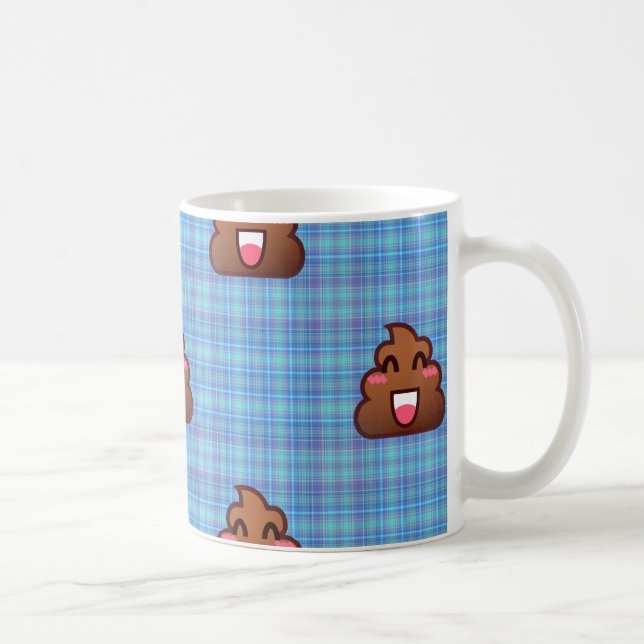 plaid poop emoji coffee mug (Right)