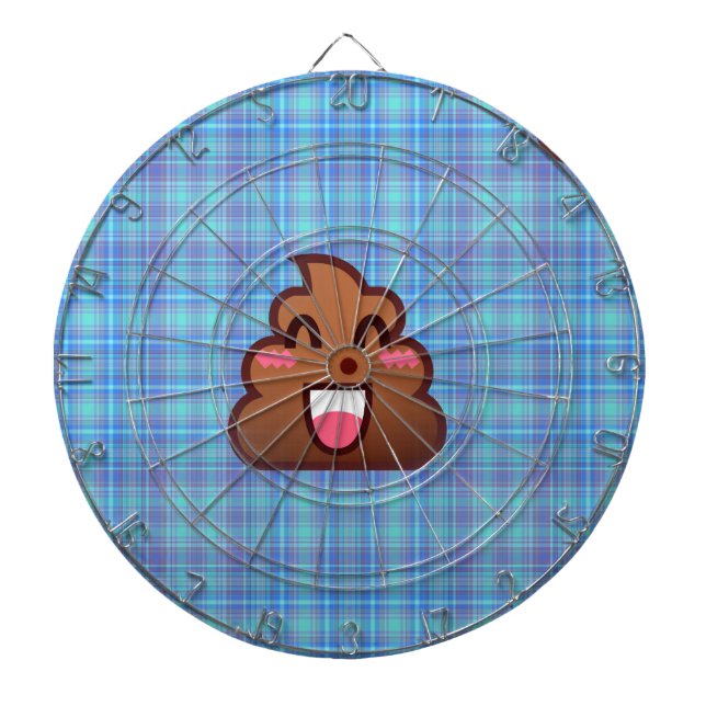 plaid poop emoji dart board (Front)