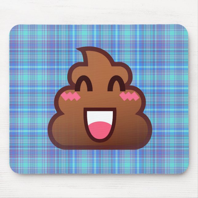 plaid poop emoji mouse pad (Front)