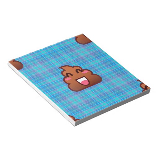 plaid poop emoji notepad Zazzle