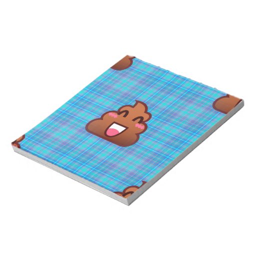 plaid poop emoji notepad Zazzle