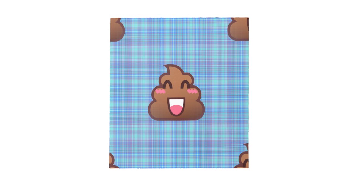 plaid poop emoji notepad Zazzle