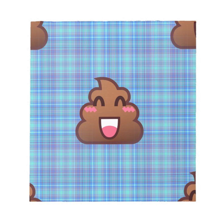 plaid poop emoji notepad Zazzle