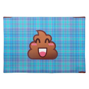 plaid poop emoji placemat