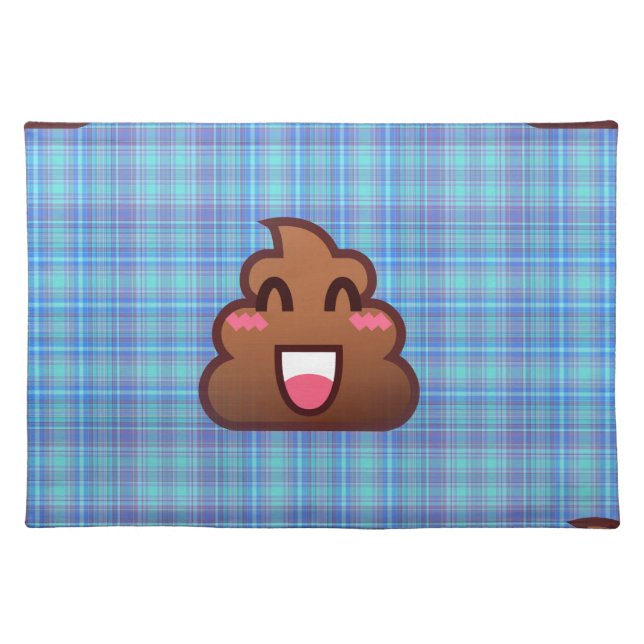 plaid poop emoji placemat (Front)