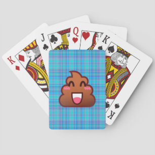 plaid poop emoji poker cards