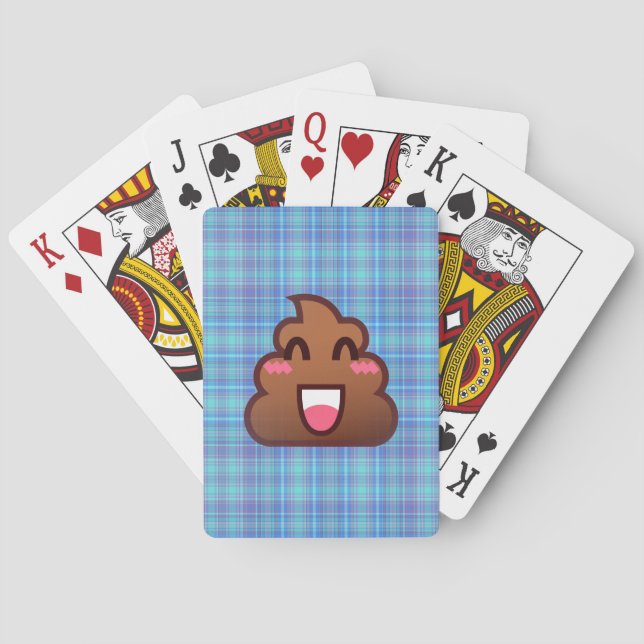 plaid poop emoji poker cards (Back)